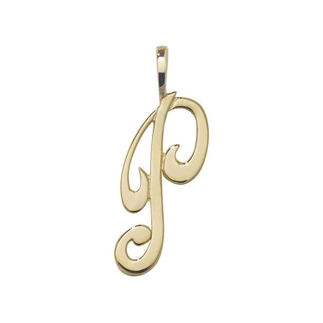 9ct Yellow Gold Polished Script Initial Pendant PN528/P