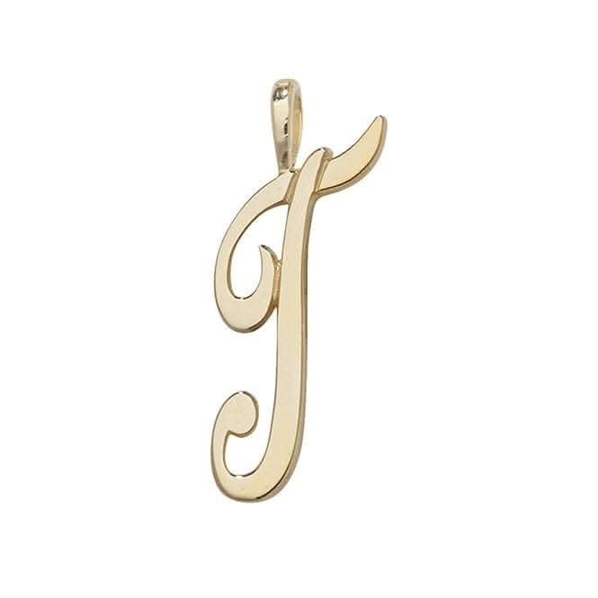 9ct Yellow Gold Polished Script Initial Pendant PN528/T