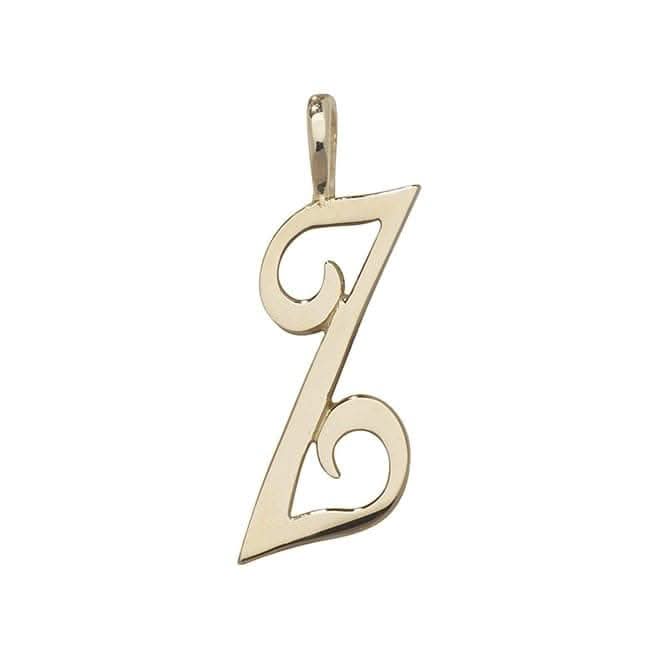9ct Yellow Gold Polished Script Initial Pendant PN528/Z