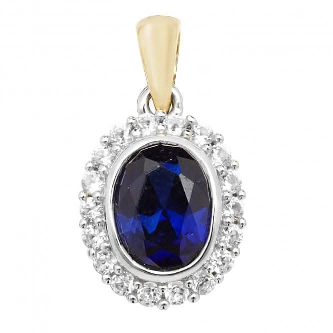 9ct Yellow Gold Rh Plated Pendant PN1203S
