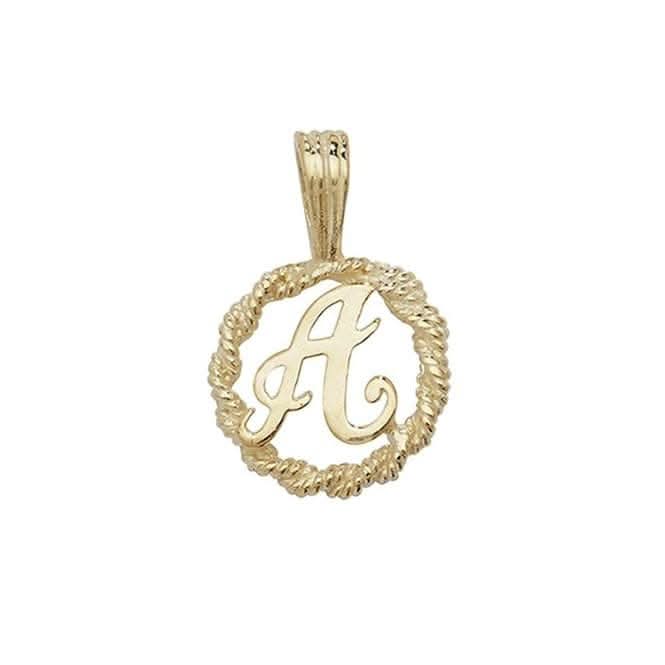 9ct Yellow Gold Rope Initial Pendant PN525/A