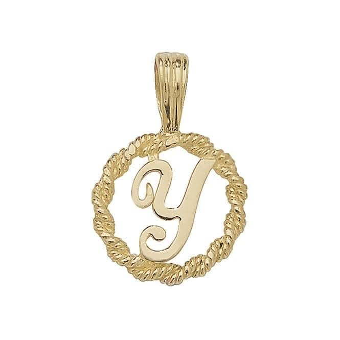 9ct Yellow Gold Rope Initial Pendant PN525/Y