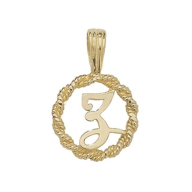 9ct Yellow Gold Rope Initial Pendant PN525/Z