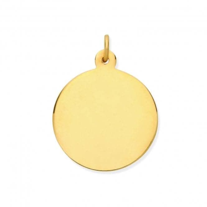 9ct Yellow Gold Round Disc Pendant PN1068