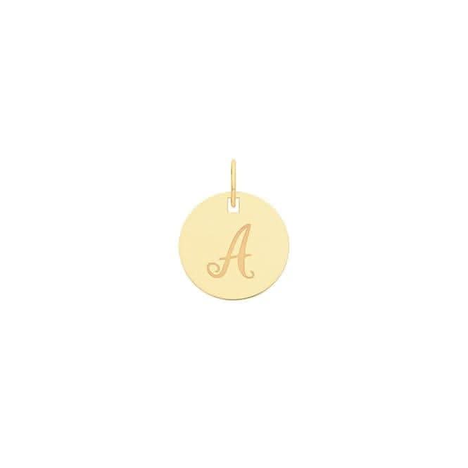 9ct Yellow Gold Round Initial Pendant PN923/A