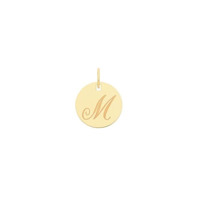9ct Yellow Gold Round Initial Pendant PN923/M