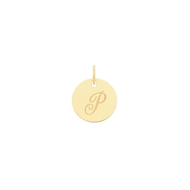 9ct Yellow Gold Round Initial Pendant PN923/P