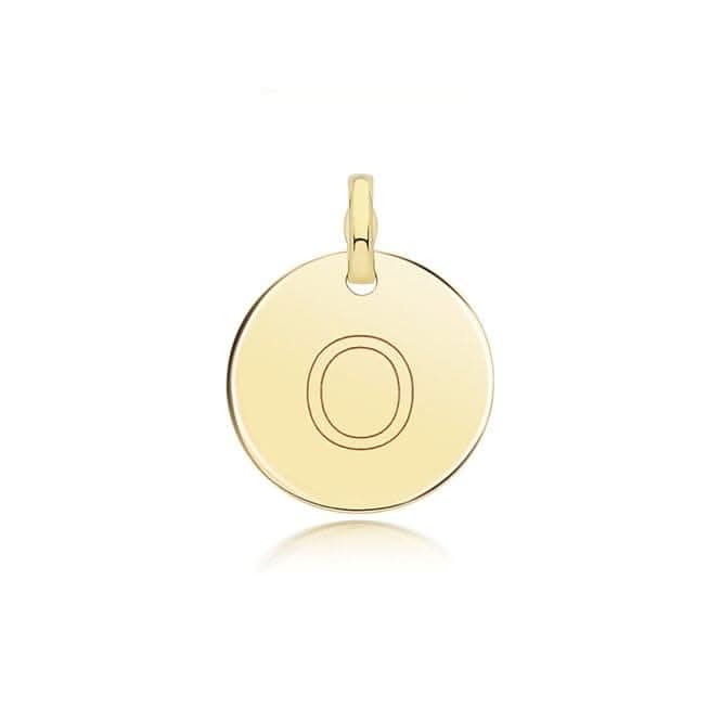9ct Yellow Gold Round Plain Initial Pendant PN1280/O