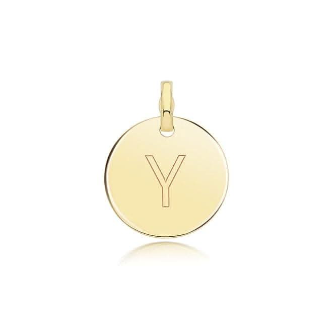 9ct Yellow Gold Round Plain Initial Pendant PN1280/Y