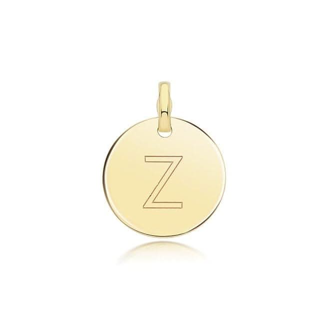 9ct Yellow Gold Round Plain Initial Pendant PN1280/Z