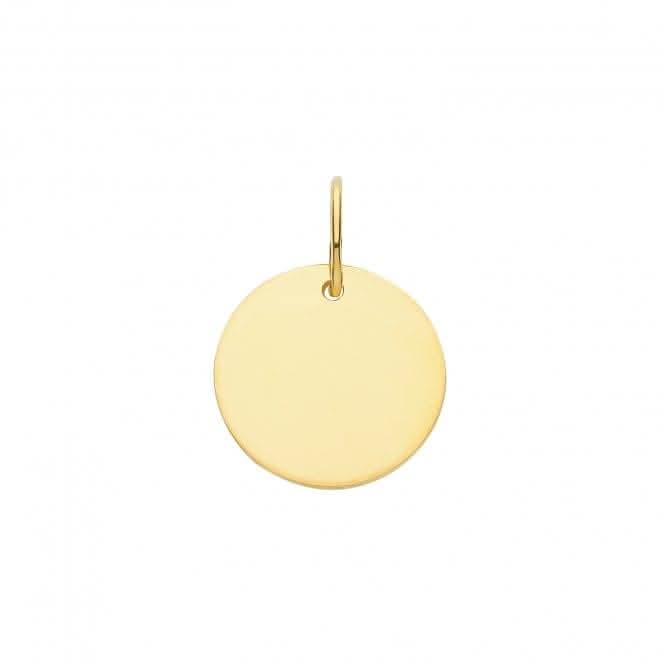 9ct Yellow Gold Round Plain Small Pendant PN1197