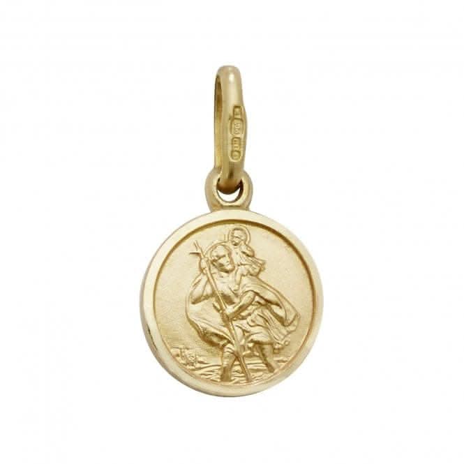 9ct Yellow Gold Round St Christopher Pendant PN142