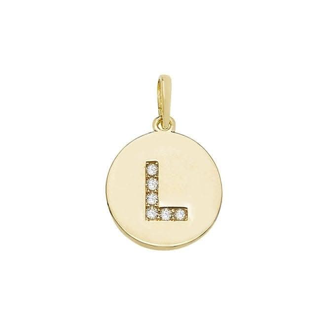 9ct Yellow Gold Round Zirconia Initial Pendant PN610/L