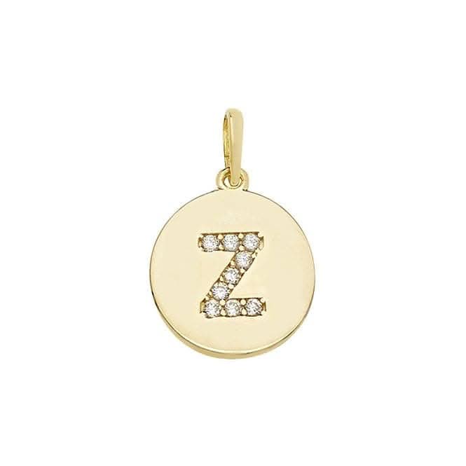 9ct Yellow Gold Round Zirconia Initial Pendant PN610/Z
