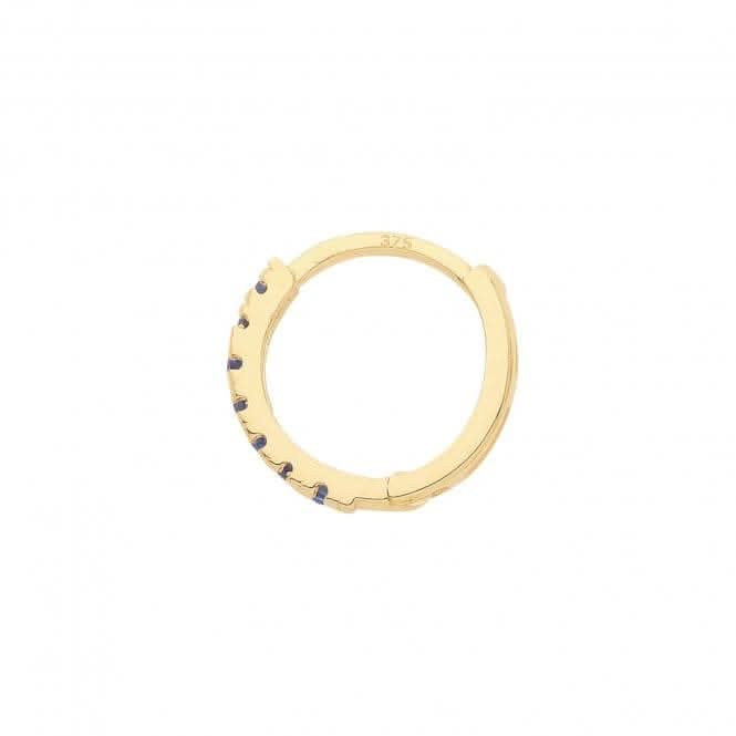 9ct Yellow Gold Sapphire Blue Zirconia Single Cartilage Huggies 9Mm ES1996S