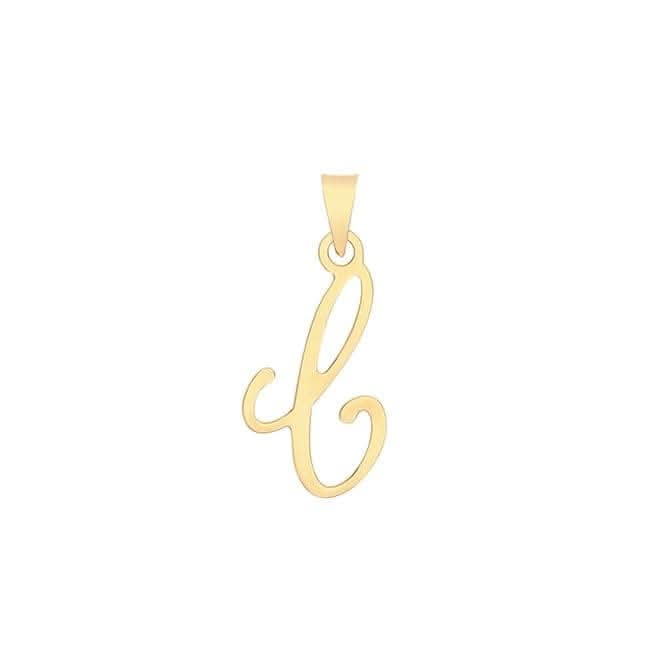 9ct Yellow Gold Script Initial Pendant PN1220/C