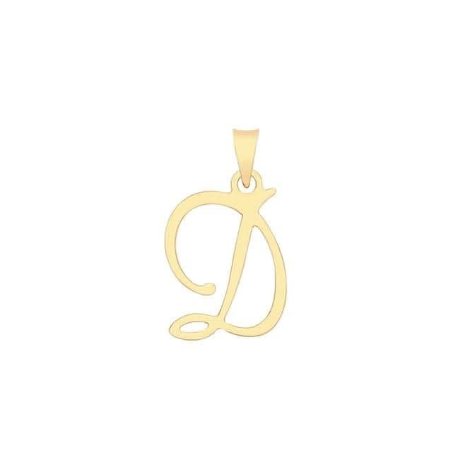9ct Yellow Gold Script Initial Pendant PN1220/D