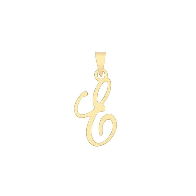 9ct Yellow Gold Script Initial Pendant PN1220/E