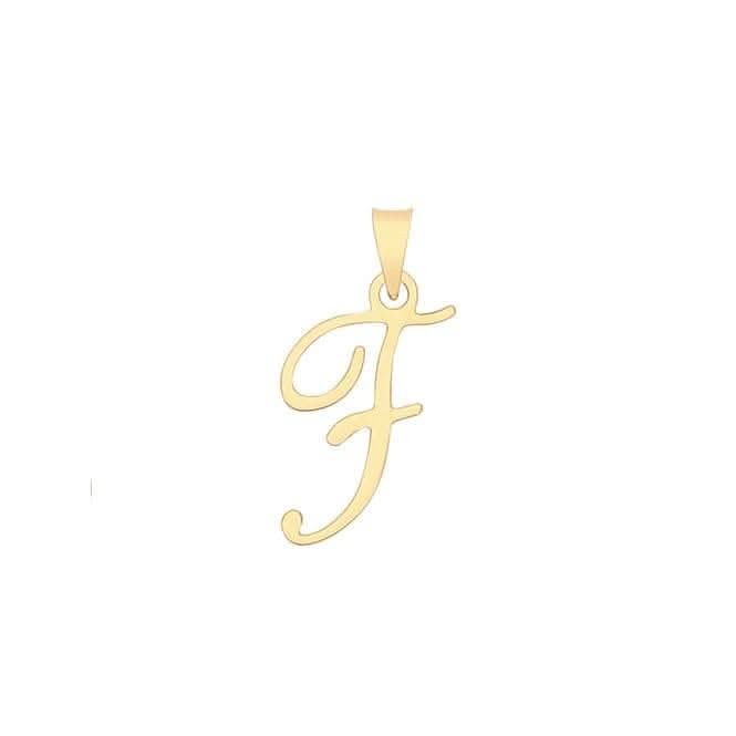 9ct Yellow Gold Script Initial Pendant PN1220/F