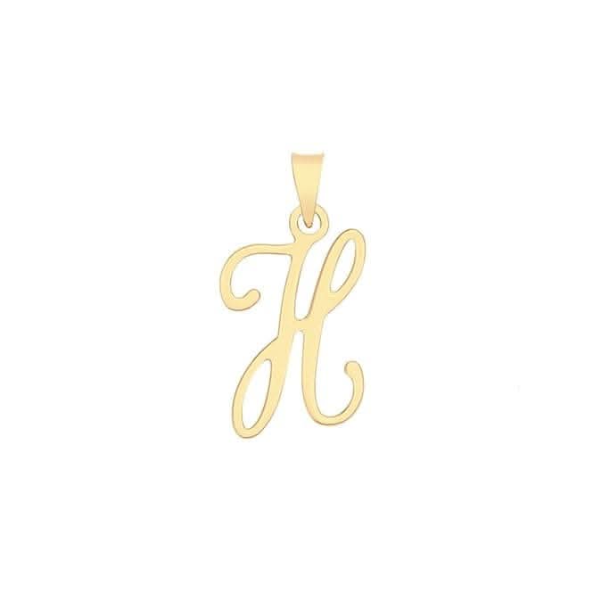 9ct Yellow Gold Script Initial Pendant PN1220/H