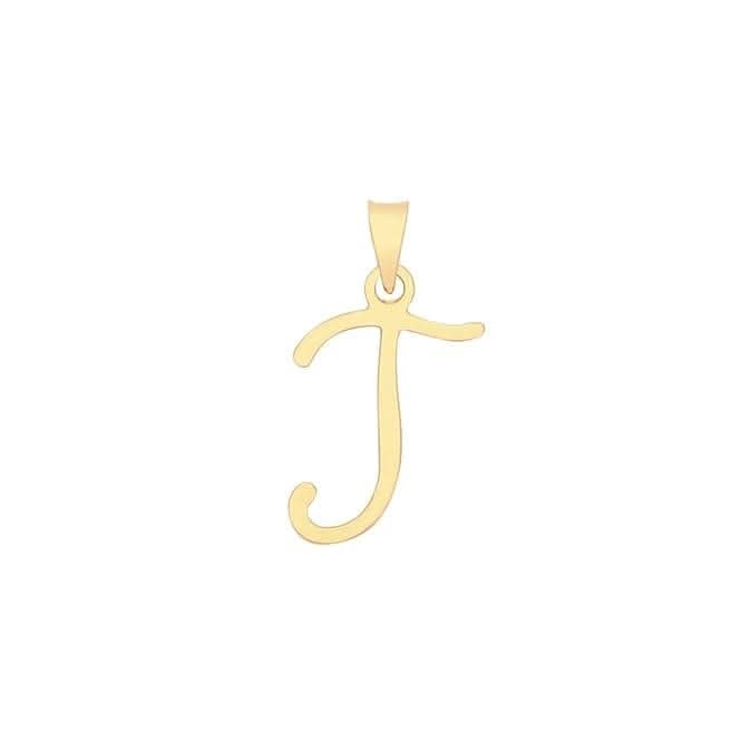 9ct Yellow Gold Script Initial Pendant PN1220/J