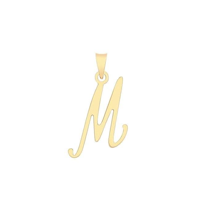 9ct Yellow Gold Script Initial Pendant PN1220/M