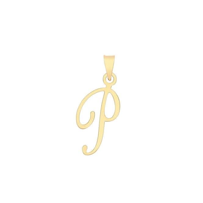 9ct Yellow Gold Script Initial Pendant PN1220/P