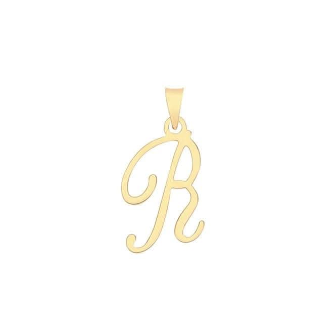 9ct Yellow Gold Script Initial Pendant PN1220/R