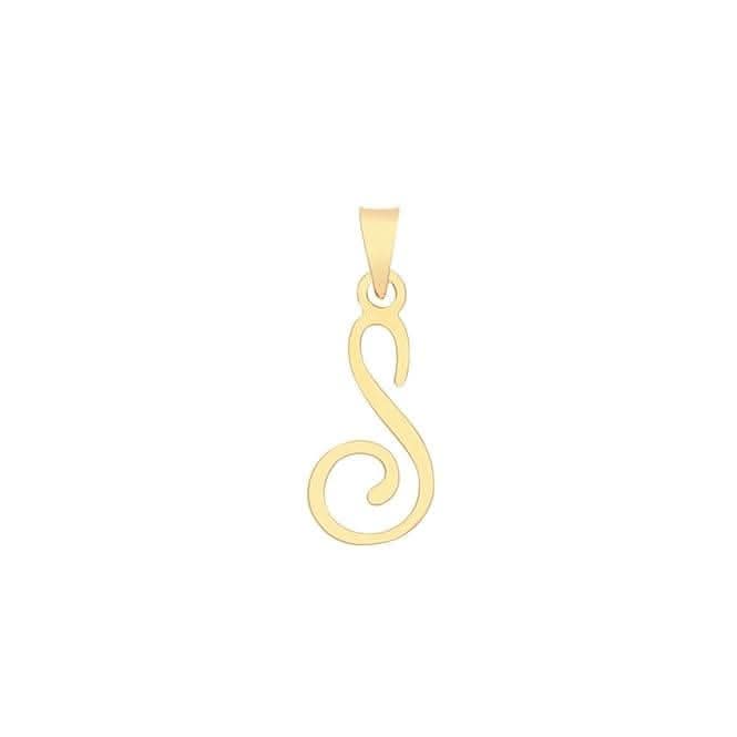 9ct Yellow Gold Script Initial Pendant PN1220/S