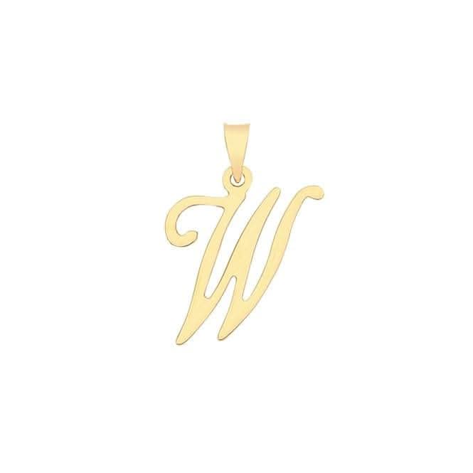 9ct Yellow Gold Script Initial Pendant PN1220/W