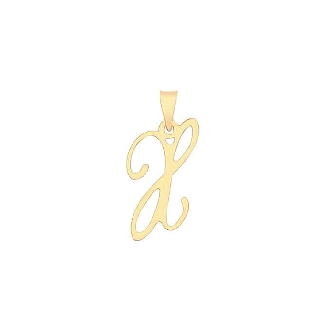 9ct Yellow Gold Script Initial Pendant PN1220/X