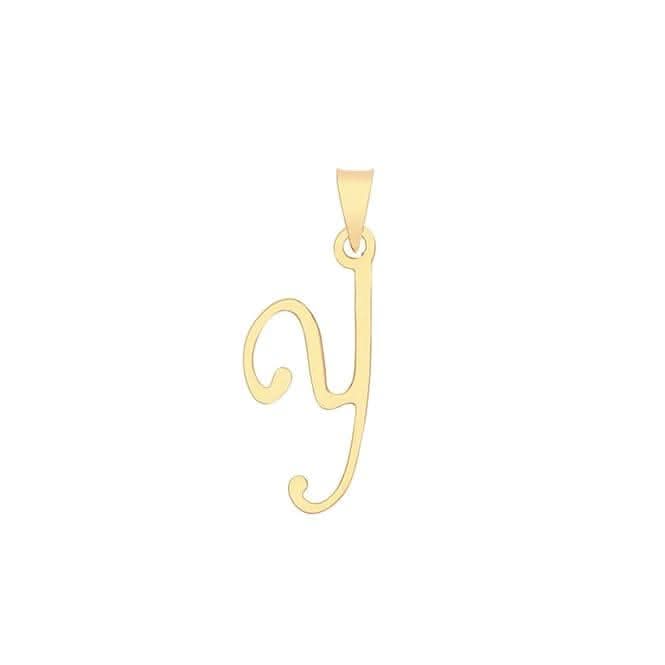 9ct Yellow Gold Script Initial Pendant PN1220/Y