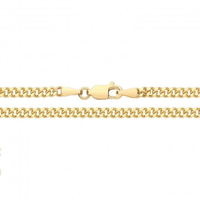 9ct Yellow Gold Semi Solid Close Curb Chain CH281