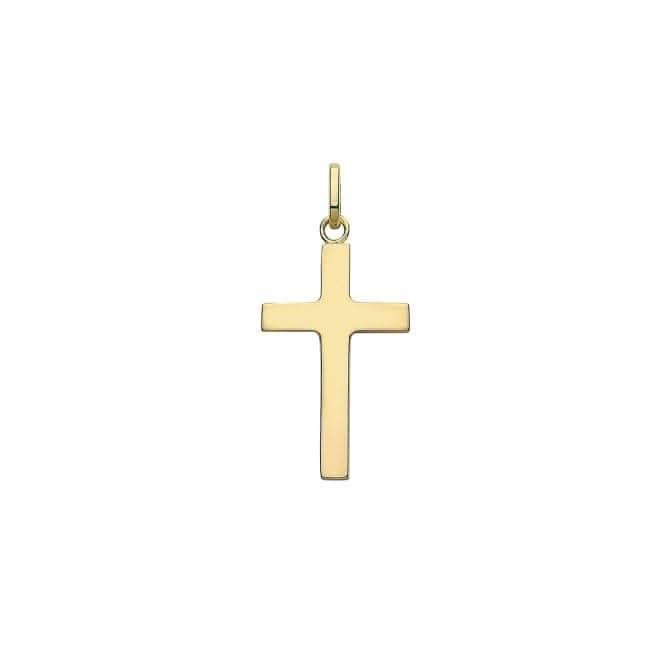 9ct Yellow Gold Semi Solid Cross PN1211