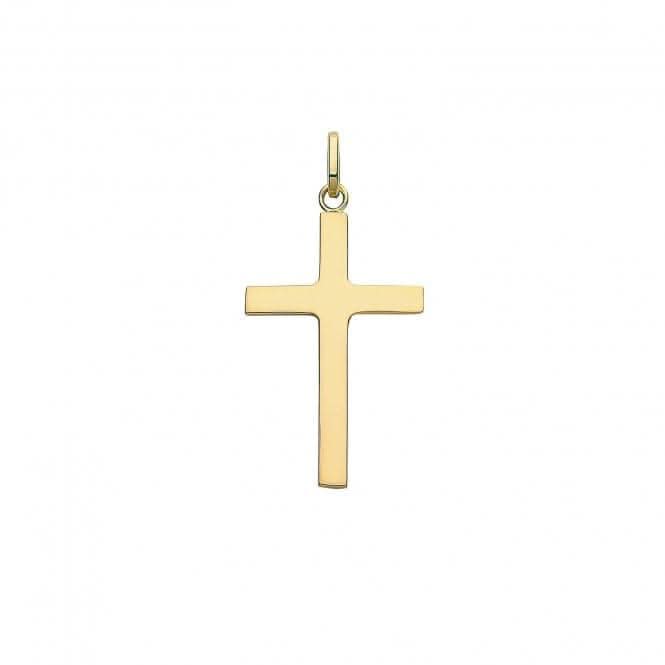 9ct Yellow Gold Semi Solid Cross PN1212