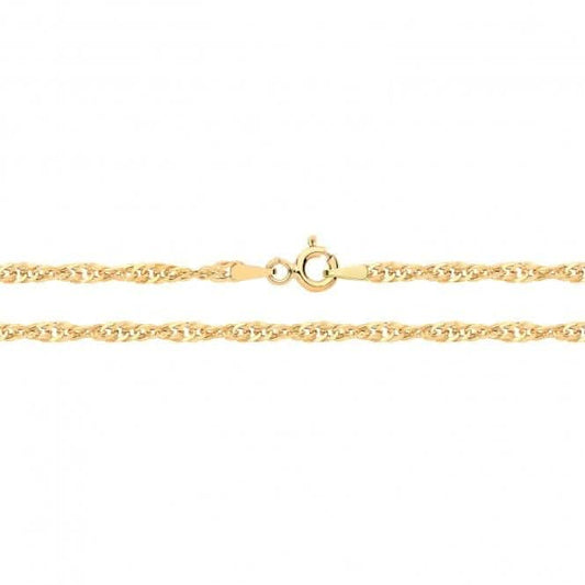 9ct Yellow Gold Singapore Lightweight Hollow Chain CH229