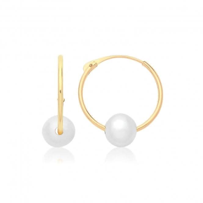 9ct Yellow Gold Sleepers With Freshwater Pearl ES756