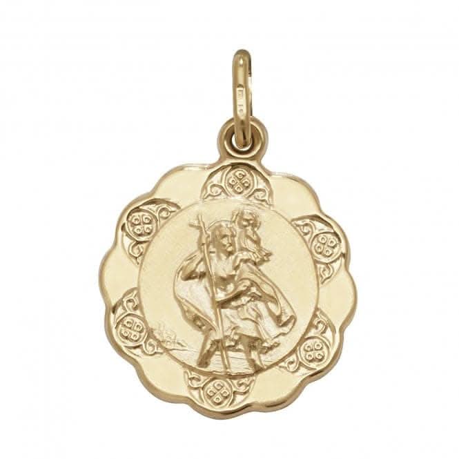 9ct Yellow Gold St Christopher Hollow Pendant PN155