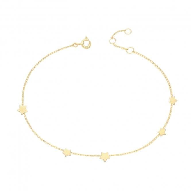 9ct Yellow Gold Star Bracelet BR659