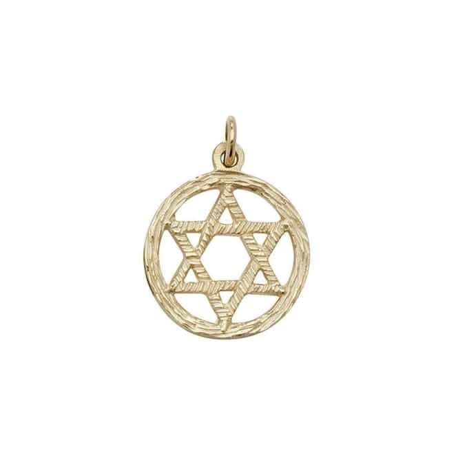 9ct Yellow Gold Star Of David Pendant PN451