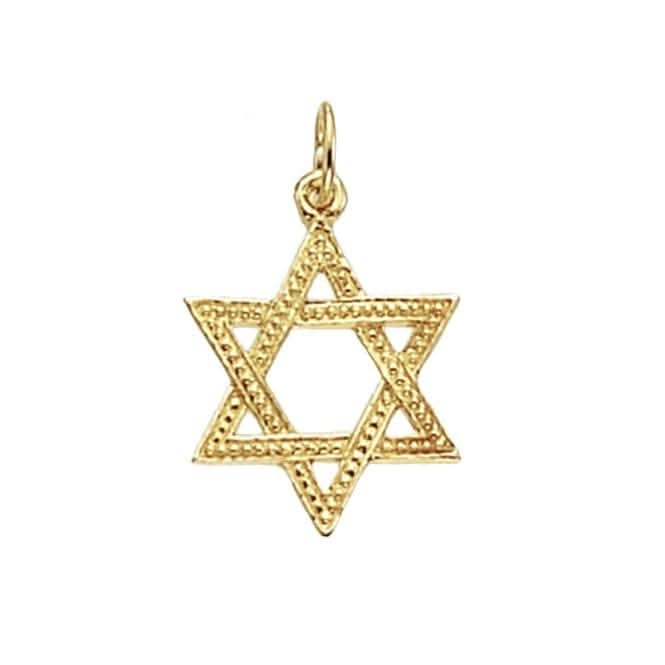 9ct Yellow Gold Star Of David Pendant PN665