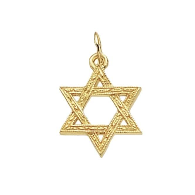 9ct Yellow Gold Star Of David Pendant PN666