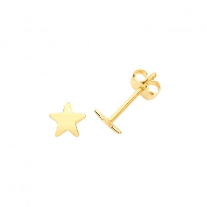 9ct Yellow Gold Star Studs ES674