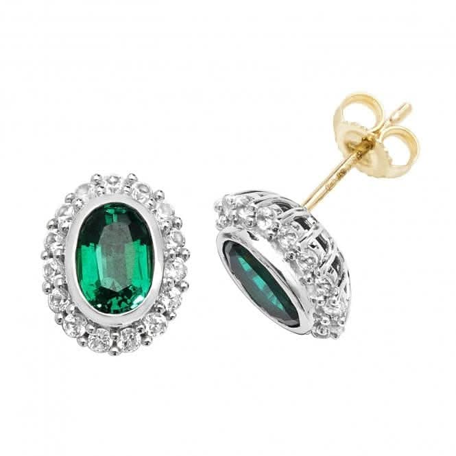 9ct Gold Rhodium-Plated Stud Earrings ES1203E