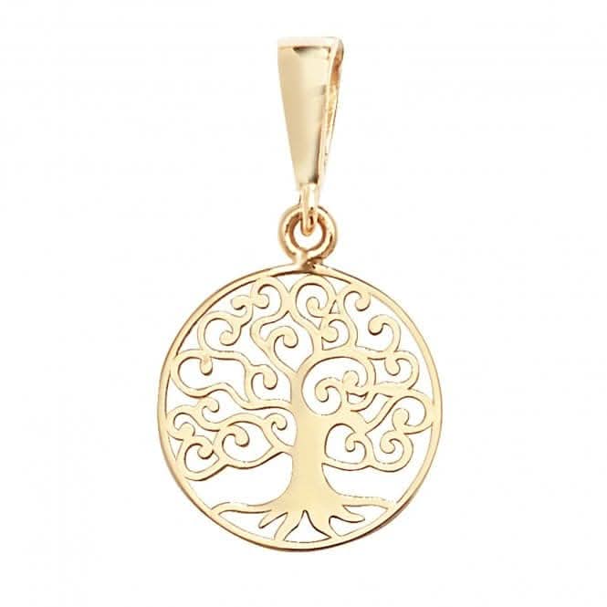 9ct Yellow Gold Tree Of Life Round Pendant PN1062