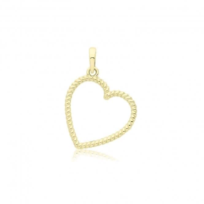 9ct Yellow Gold Twisted Heart Pendant PN1310