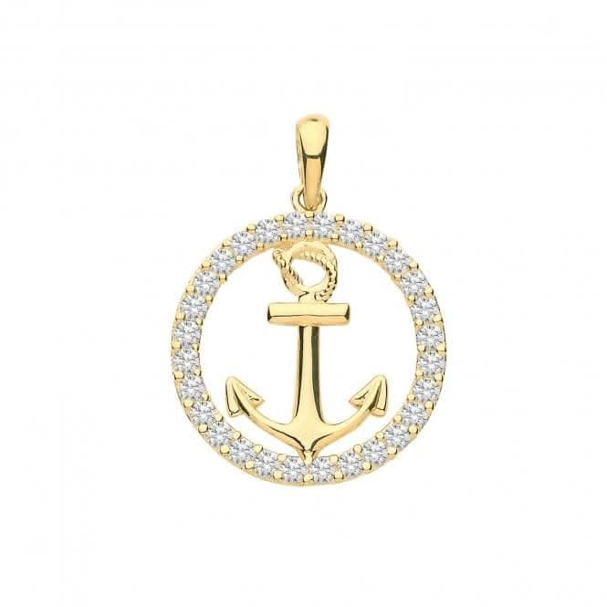 9ct Yellow Gold Zirconia Anchor Charm PN1150