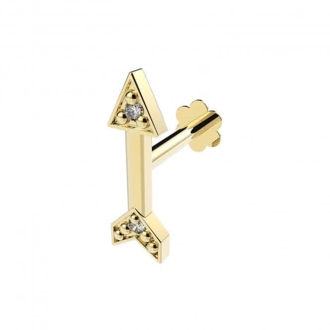9ct Yellow Gold Zirconia Arrow Cartilage Labret ES2036