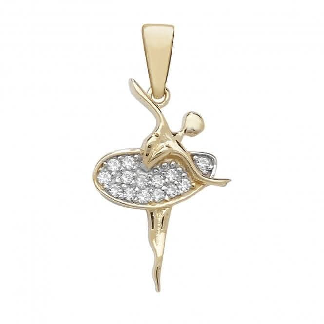 9ct Yellow Gold Zirconia Ballerina Pendant PN190