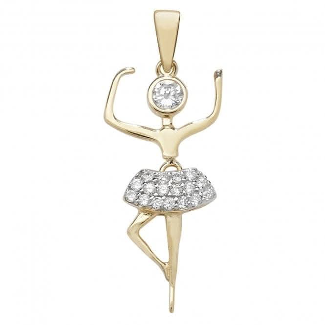 9ct Yellow Gold Zirconia Ballerina Pendant PN191
